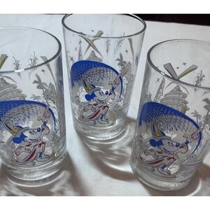 Set of 3 Disney Epcot Mickey Mouse‎ Glasses Commemorative Souvenir
